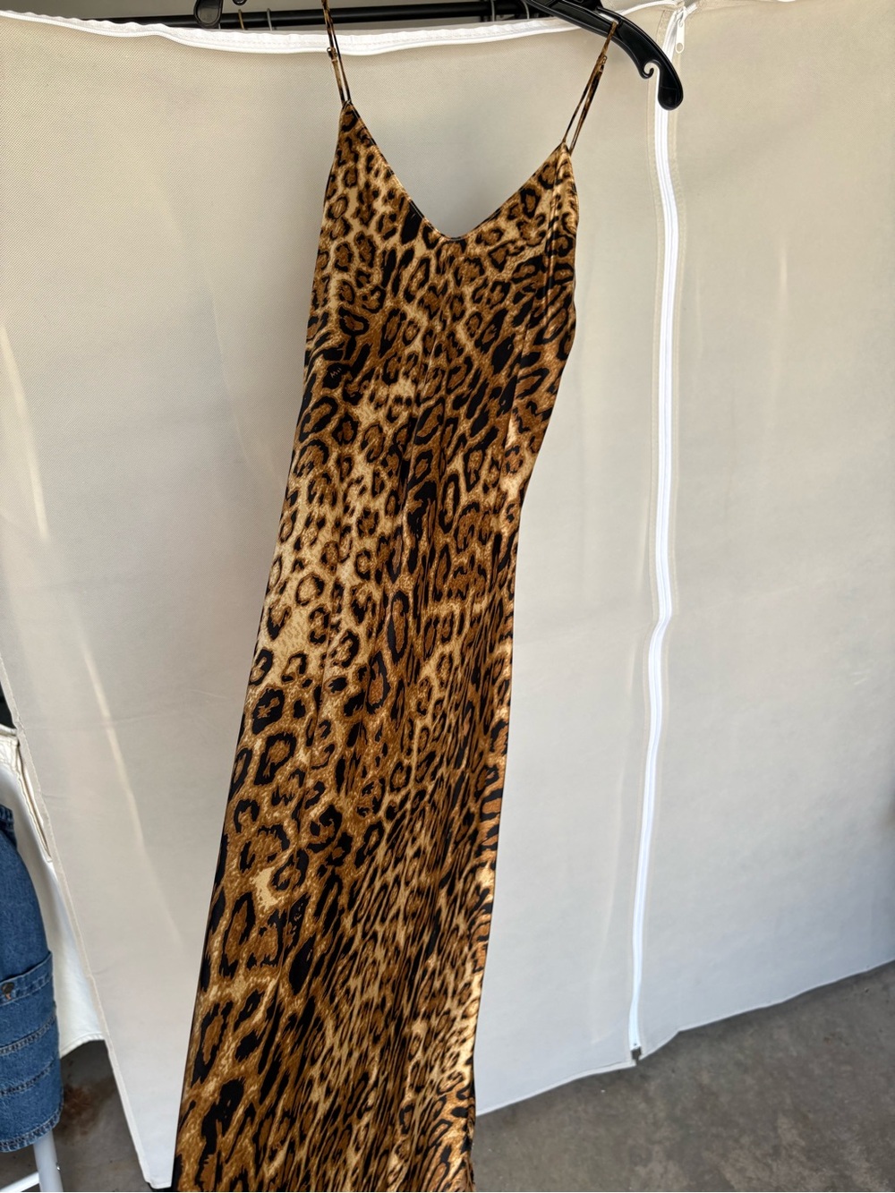 NILI LOTAN - Leopard Print Slip Dress - Spaghetti Strap